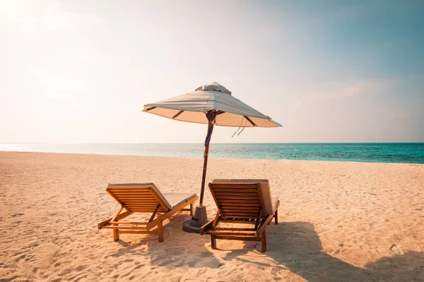 Beautiful Tropical Beach Banner White Sand Coco Palms Travel Tourism — Foto Stock