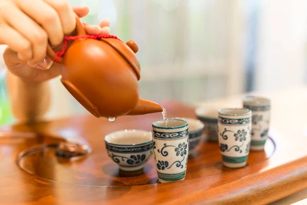 Traditional Japanese Herbal Tea Recipe Prepared Cast Iron Teapot Organic — Stock Photo, Image