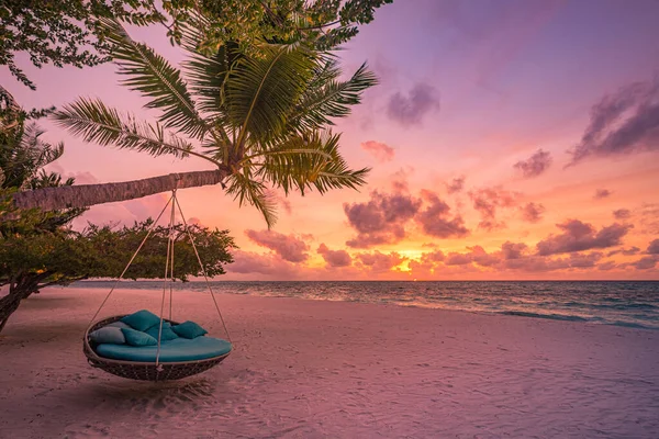 Bella Spiaggia Tropicale Durante Tramonto Concetto Viaggio — Foto Stock