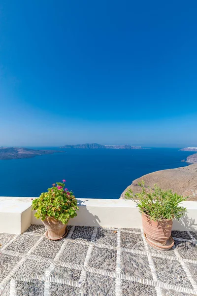 Gyönyörű Kilátás Nyílik Görög Sziget Santorini — Stock Fotó