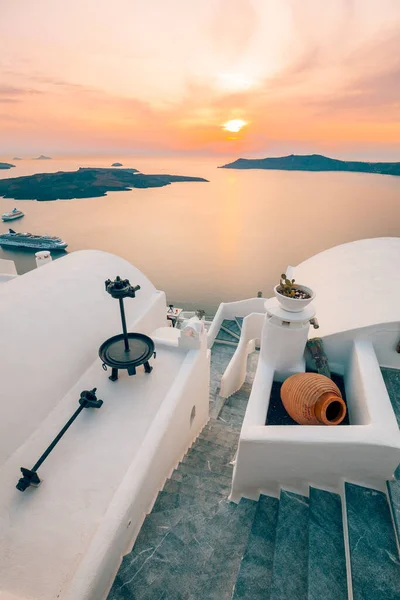 Όμορφη Αρχιτεκτονική Του Νησιού Της Σαντορίνης Ελλάδα — Φωτογραφία Αρχείου