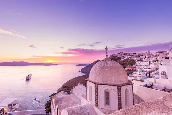 Gyönyörű Fehér Építészet Sziget Santorini Görögország — Stock Fotó
