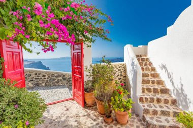 Santorini Adası 'nın güzel mimarisi, Yunanistan