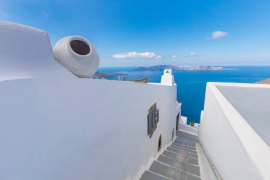 Oia 'nın beyaz mimarisi, Santorini Adası, Yunanistan