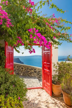 Santorini adasının güzel manzarası