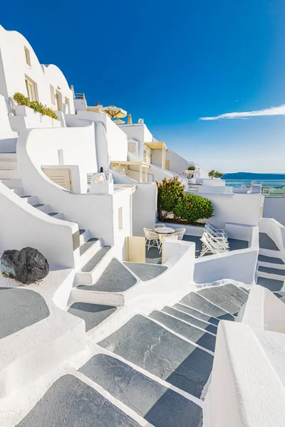 Hermosa Arquitectura Blanca Oia Pueblo Isla Santorini Grecia — Foto de Stock