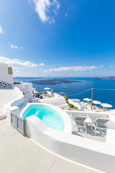 Красива Біла Архітектура Острова Санторіні Греція — стокове фото