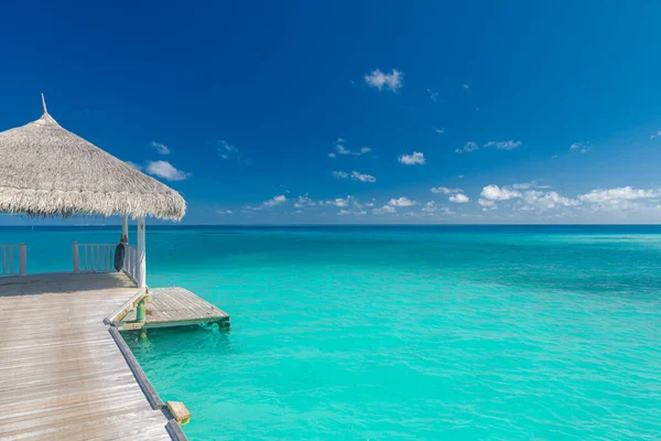 Mooi Luxe Resort Tropisch Strand Met Uitzicht Zee — Stockfoto