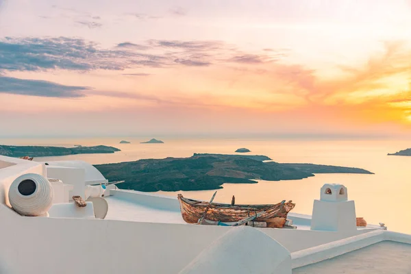 Vacker Solnedgång Santorini Grekisk — Stockfoto
