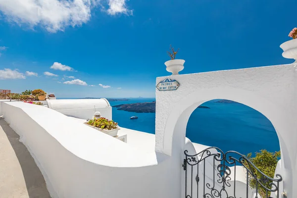 Όμορφη Λευκή Αρχιτεκτονική Της Σαντορίνης Ελλάδα — Φωτογραφία Αρχείου