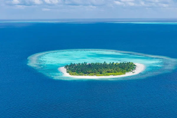 Eilanden Uitzicht Vanuit Lucht Luchtfoto Van Prachtig Malediven Paradijs Tropisch — Stockfoto