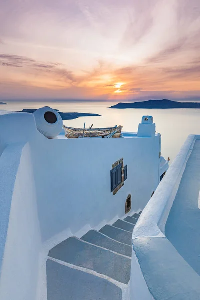 Oia Île Santorin Grèce Vue Sur Beau Paysage Avec Toit — Photo