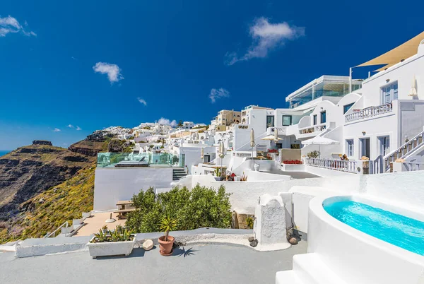 Piękne Białe Domy Wyspie Santorini Grecja — Zdjęcie stockowe