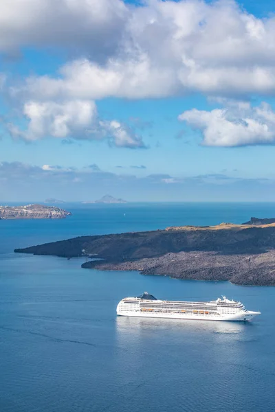 Beautiful Landscape Sea View Cruise Liner Sea Islands Santorini Island — Stock Photo, Image