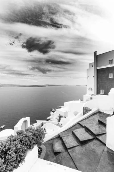 Kaunis Arkkitehtuuri Santorini Saari Kreikkalainen — kuvapankkivalokuva