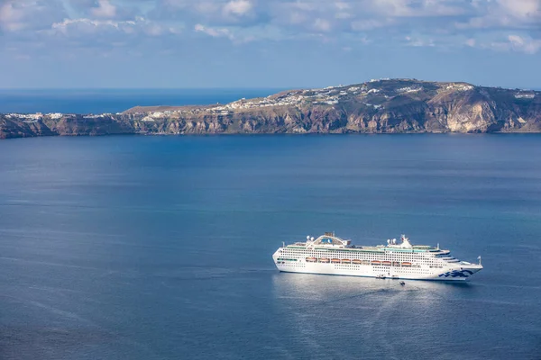Beautiful Landscape Sea View Cruise Liner Sea Islands Santorini Island — Stock Photo, Image