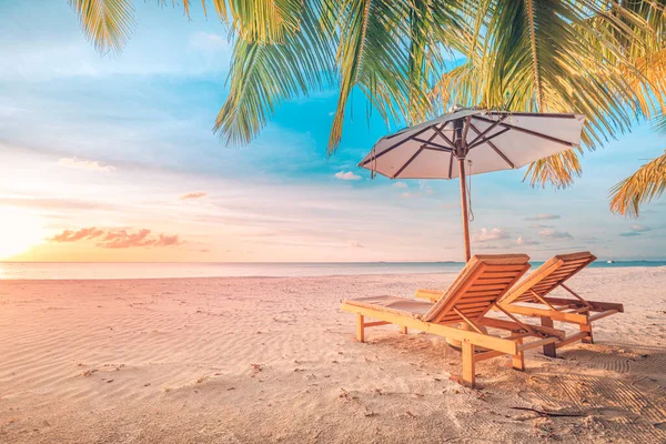 Rustige Strandscène Exotisch Tropisch Strandlandschap Voor Achtergrond Behang Ontwerp Van — Stockfoto