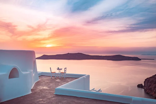 Magnifique Coucher Soleil Sur Île Santorin Grèce — Photo