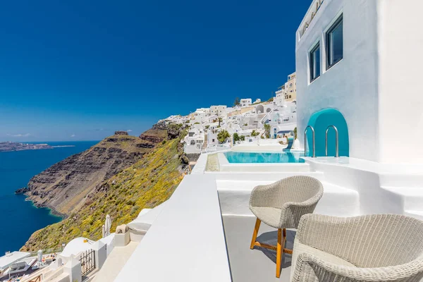 Piękna Architektura Oia Wyspa Santorini Grecja — Zdjęcie stockowe