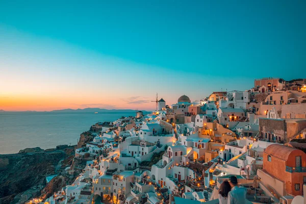 Belle Vue Sur Vieille Ville Oia Santorin Grèce — Photo