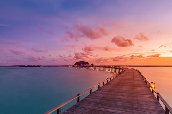 Belo Pôr Sol Sobre Mar Conceito Férias — Fotografia de Stock