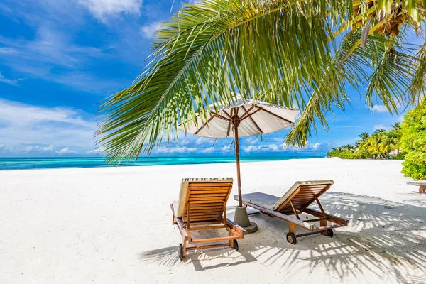 Rustige Strandscène Exotisch Tropisch Strandlandschap Voor Achtergrond Behang Ontwerp Van — Stockfoto