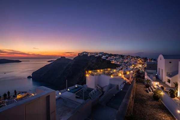 Beautiful Sunset Island Santorini Greece — Stock Photo, Image