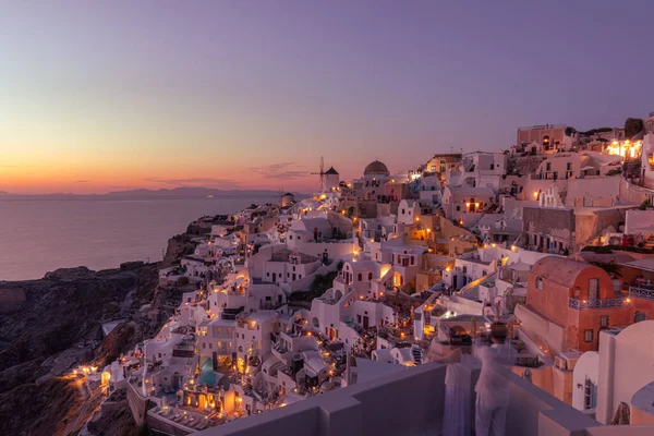 Hermoso Atardecer Isla Santorini Grecia —  Fotos de Stock