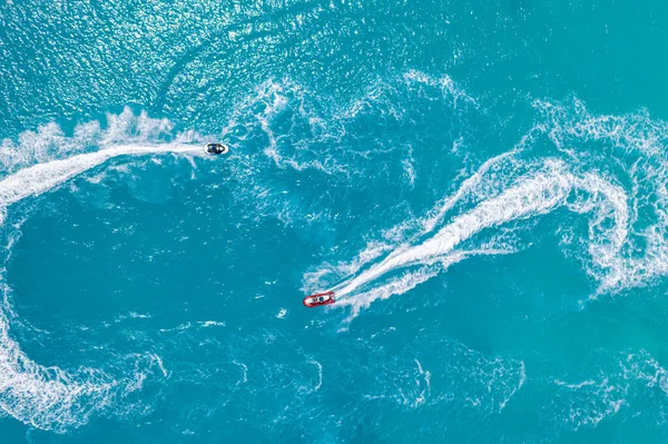 Aerial View Water Extreme Action Sport Summer Sea Close Luxury — Stock Photo, Image