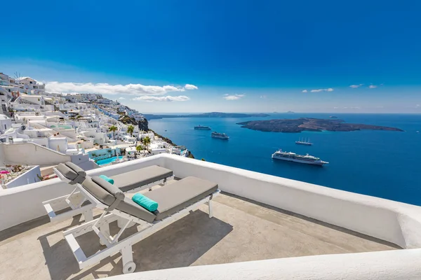 Красивая Белая Архитектура Острова Санторини Греция — стоковое фото