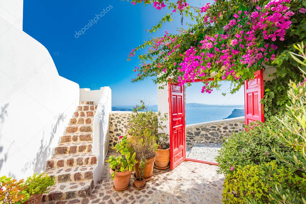 beautiful architecture of santorini island in greece