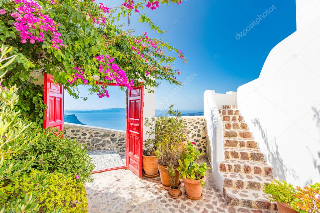 beautiful architecture of santorini island in greece