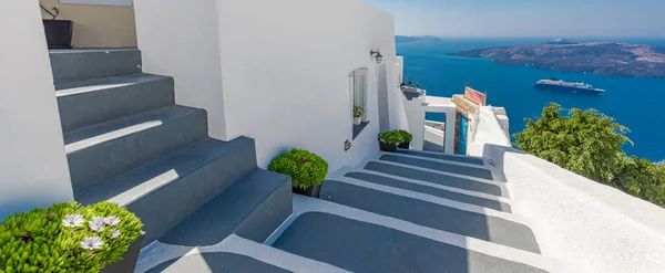 Όμορφη Αρχιτεκτονική Του Νησιού Της Σαντορίνης Στην Ελλάδα — Φωτογραφία Αρχείου
