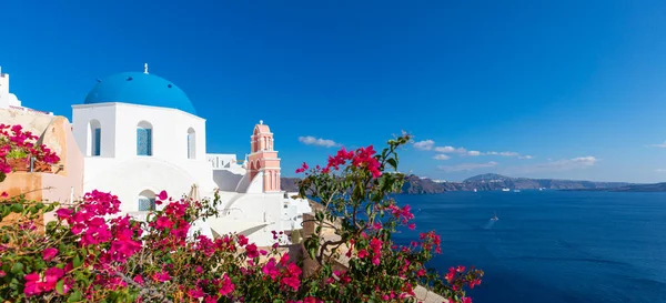 Hermosa Vista Iglesia Isla Santorini Grecia — Foto de Stock