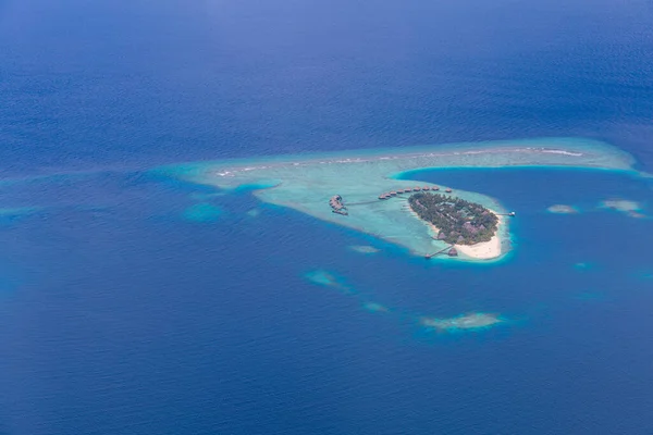 Vista Aérea Los Atolones Maldivas Belleza Superior Del Mundo Turismo — Foto de Stock