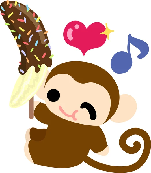 Die Illustration eines hübschen Affen — Stockvektor