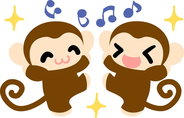 Die Illustration eines hübschen Affen — Stockvektor