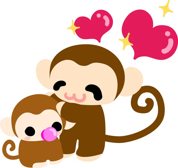 L'illustration d'un joli singe — Image vectorielle