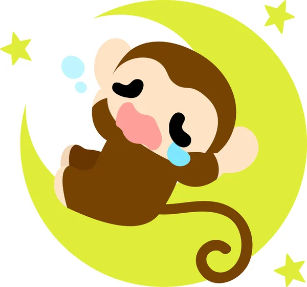 ภาพวาดของลิงที่น่ารัก — ภาพเวกเตอร์สต็อก