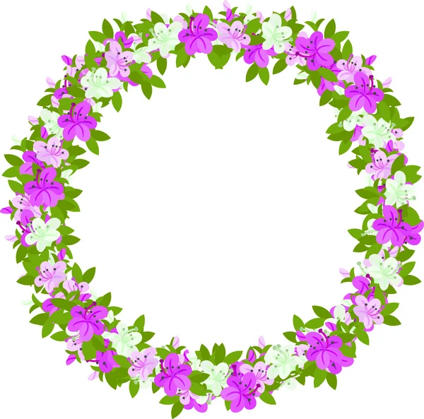Corona de flores de azalea — Vector de stock