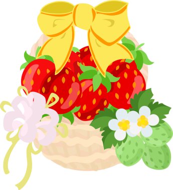 Çilek şirin illüstrasyon