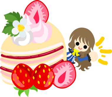 Çilek şirin illüstrasyon