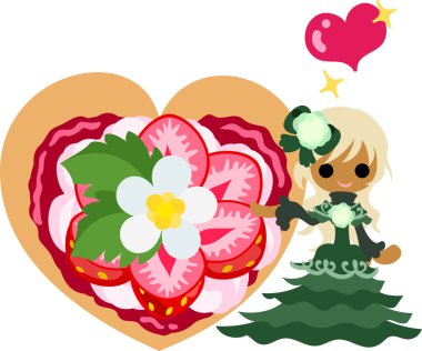 Çilek şirin illüstrasyon