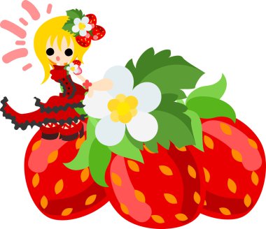 Çilek şirin illüstrasyon