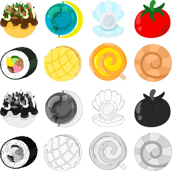 Les différentes icônes — Image vectorielle