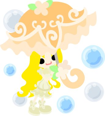 Şık bir şemsiye ile kız