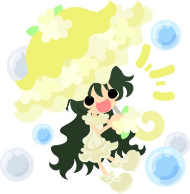 Şık bir şemsiye ile kız