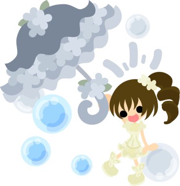 Şık bir şemsiye ile kız