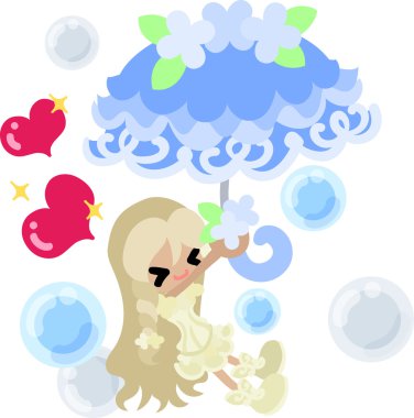 Şık bir şemsiye ile kız