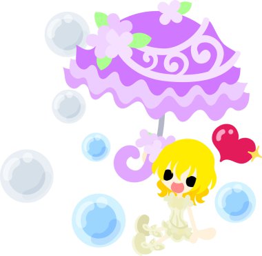 Şık bir şemsiye ile kız